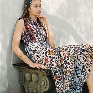 Anthropologie Valerie Embroidered Maxi Dress